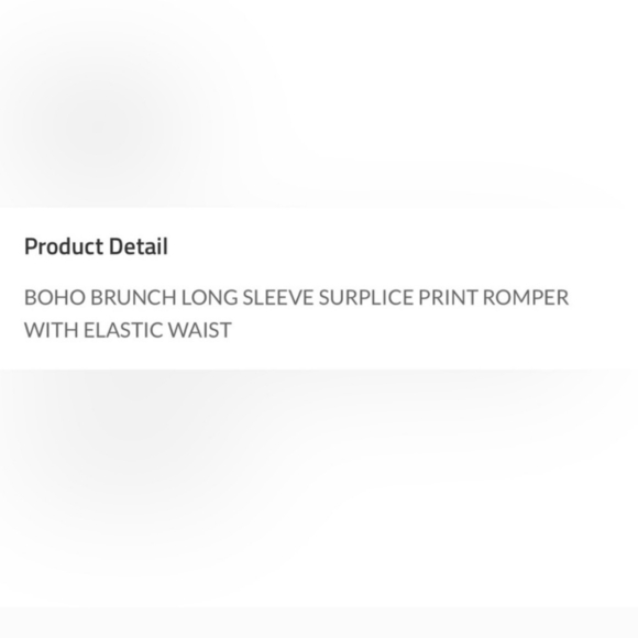 Long Sleeve Surplice PrintBoho Romper Small - Picture 4 of 4